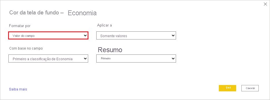 Dialog of Format style for background color of Affordability column: Format style drop down is set to Field value.