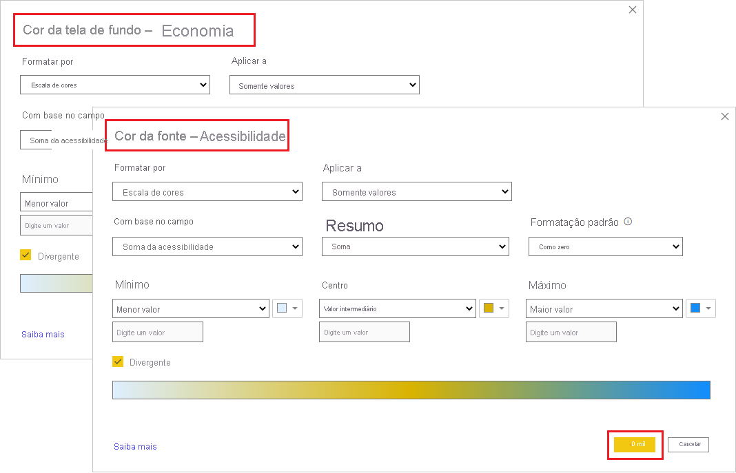 Conditional formatting dialog for Background color and Font color