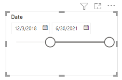 Screenshot showing a slicer with a date range.