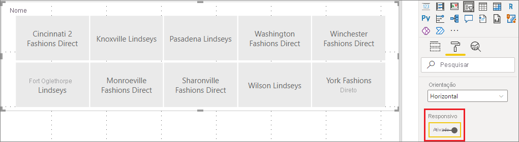 Screenshot shows the slicer is now responsive in Power BI service.