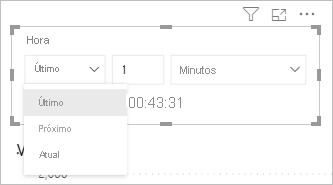 Screenshot showing time period options for a filter card.