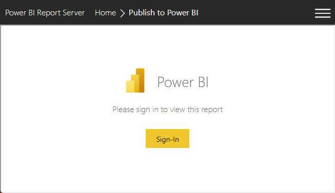 Screenshot showing signing in to the Power B I service.