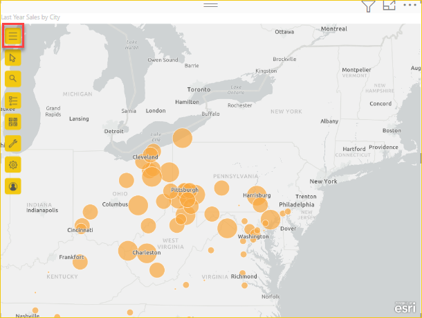 A captura de tela mostra o botão de ferramenta Mapas.