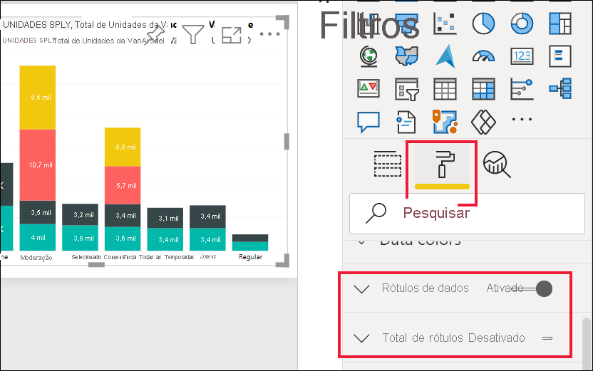 Screenshot showing Column chart unformatted.