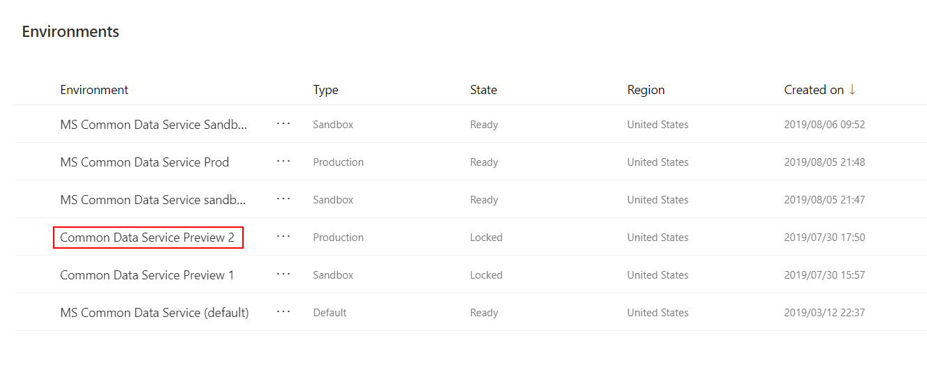 Abrir ambiente para exibir as configurações.