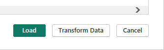 Captura de tela que mostra os botões carregar ou transformar dados.