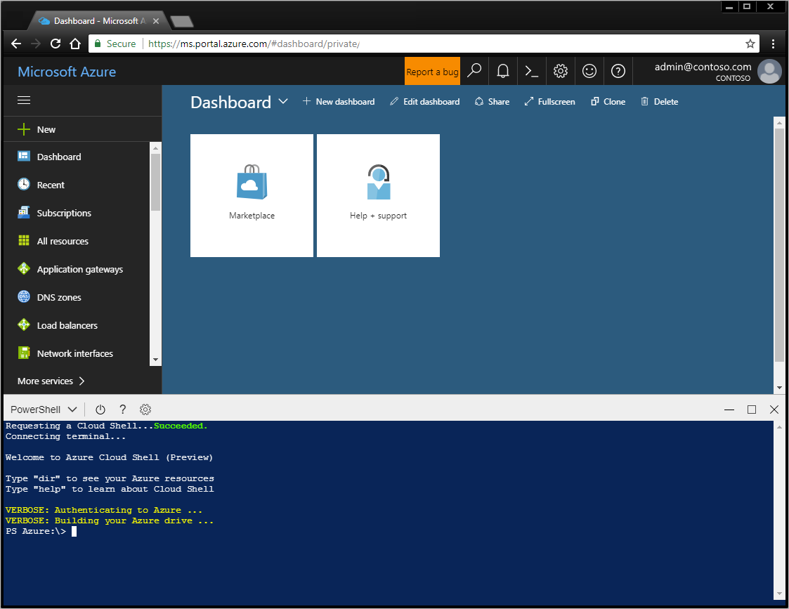 Cloud Shell para PowerShell