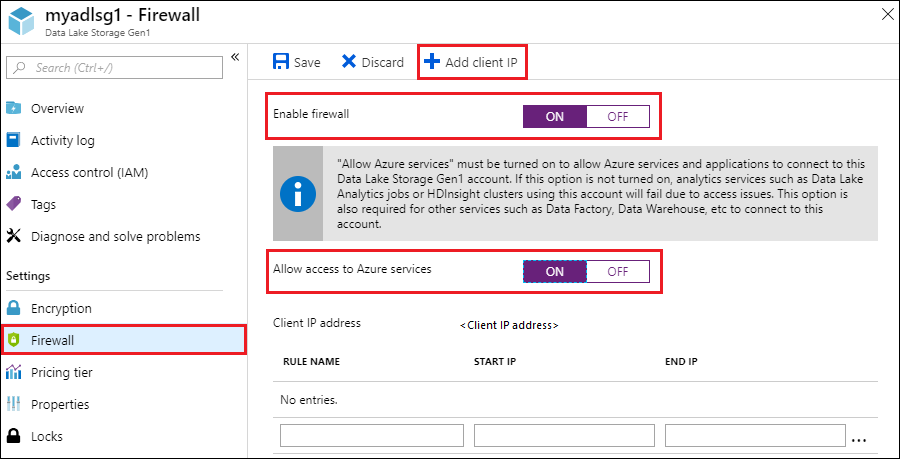 Configurações de firewall e acesso IP