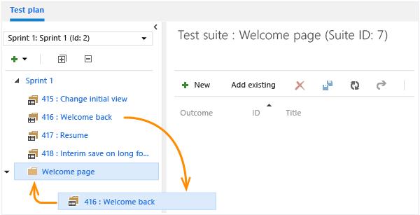 Use static test suites like folders