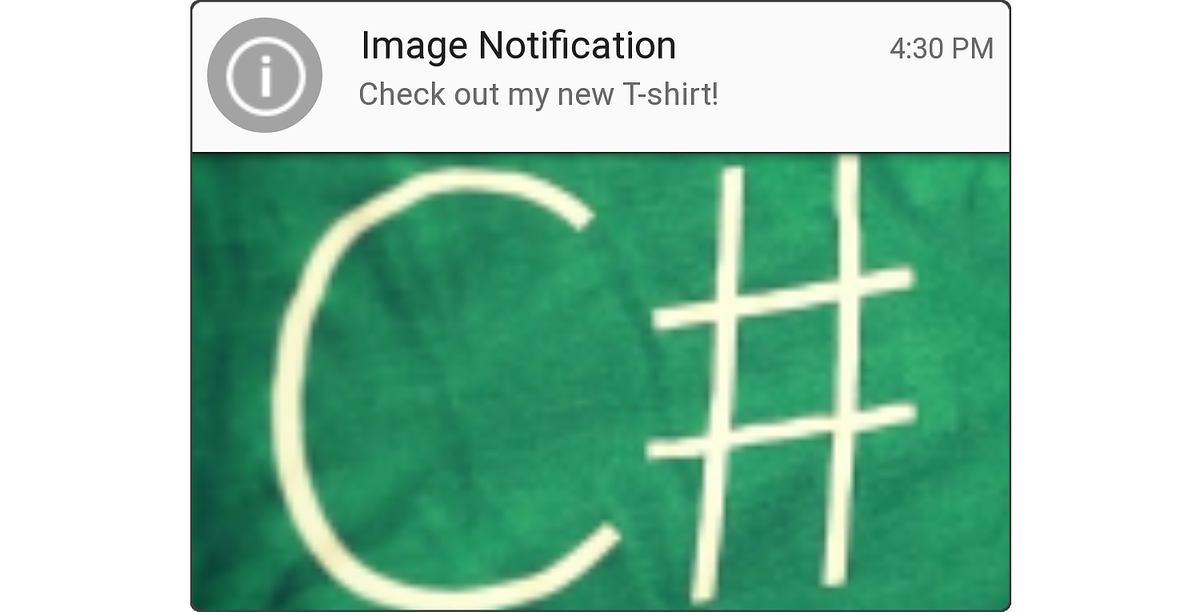 Exemplo de imagem de camiseta na notificação