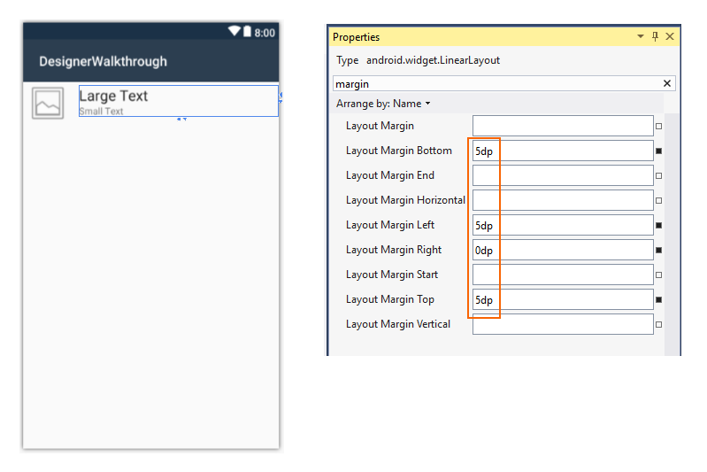 Set margins