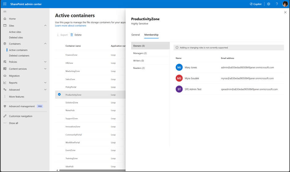 Funções de Associação incorporadas do SharePoint