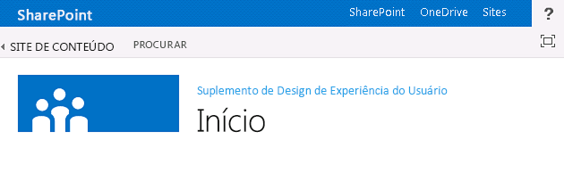 Uma página hospedada pelo SharePoint usando o modelo de suplemento