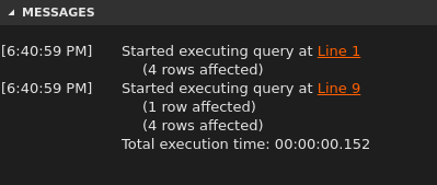 Captura de tela do código do Visual Studio G U I , crie mensagens de banco de dados.