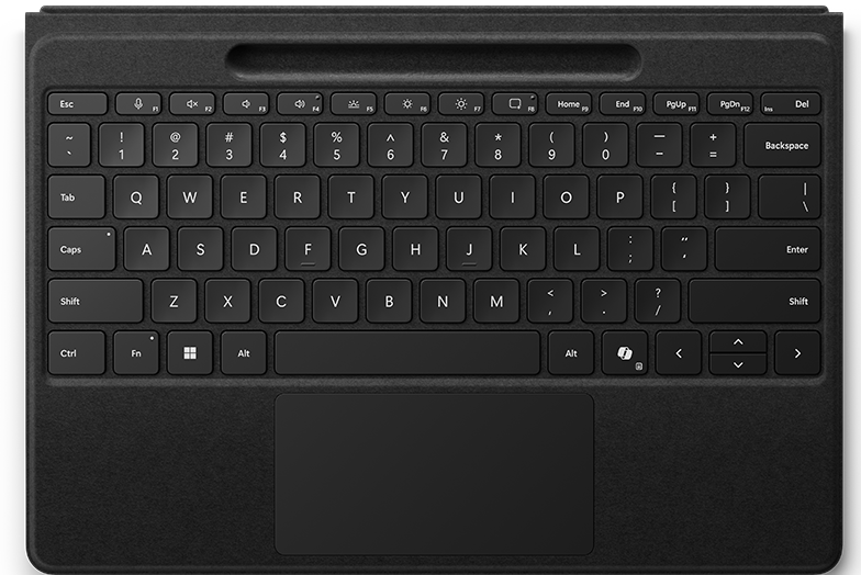 Captura de ecrã a mostrar Surface Pro Teclado Flex