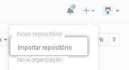 Screenshot of the import repository button.