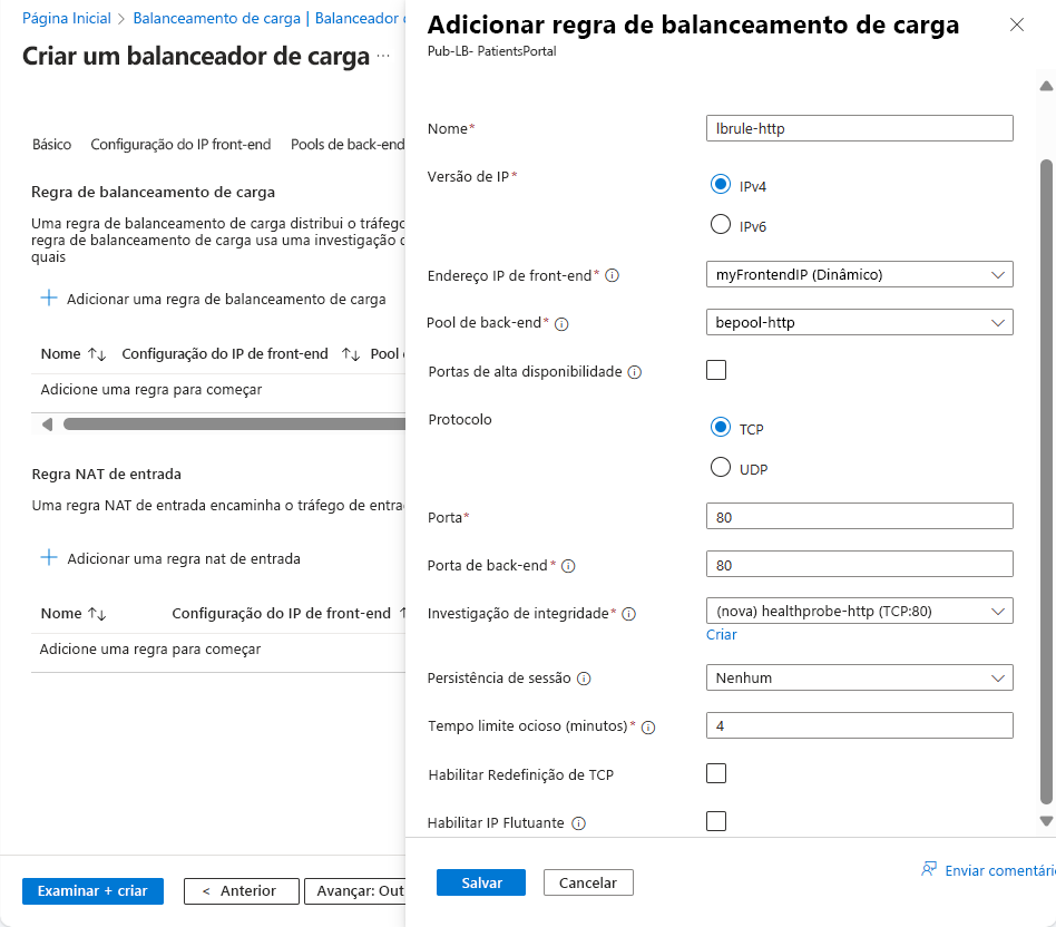 Add a new load balancing rule.