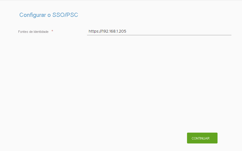 Screenshot for the configuration of single sign-on and Platform Services Controller for VMware HCX Connector on-premises.