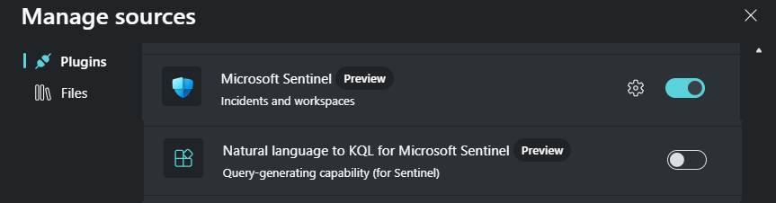 Captura de tela mostrando os plugins do Microsoft Sentinel.