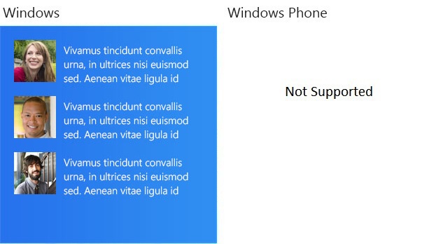 Exemplo de TileSquare310x310SmallImagesAndTextList02