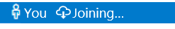 Screenshot that shows the Visual Studio Code status as joining.