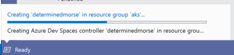 Status de criação do controlador do Azure Dev Spaces por meio de tarefas em segundo plano