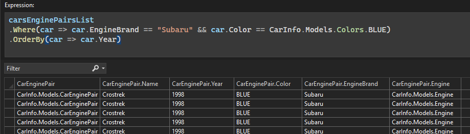 Realce de sintaxe do IEnumerable Visualizer