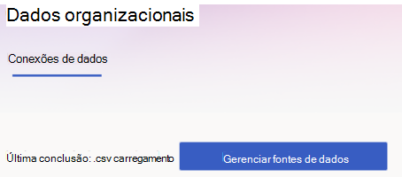 Captura de ecrã a mostrar o botão Gerir origens de dados.