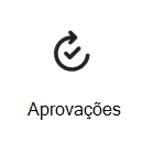 Captura de ecrã do ícone card aprovações com uma ligação para mais informações.