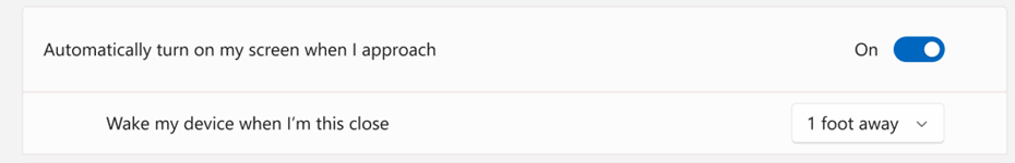 Configurações para ativação por aproximação no Windows 11, 21H2