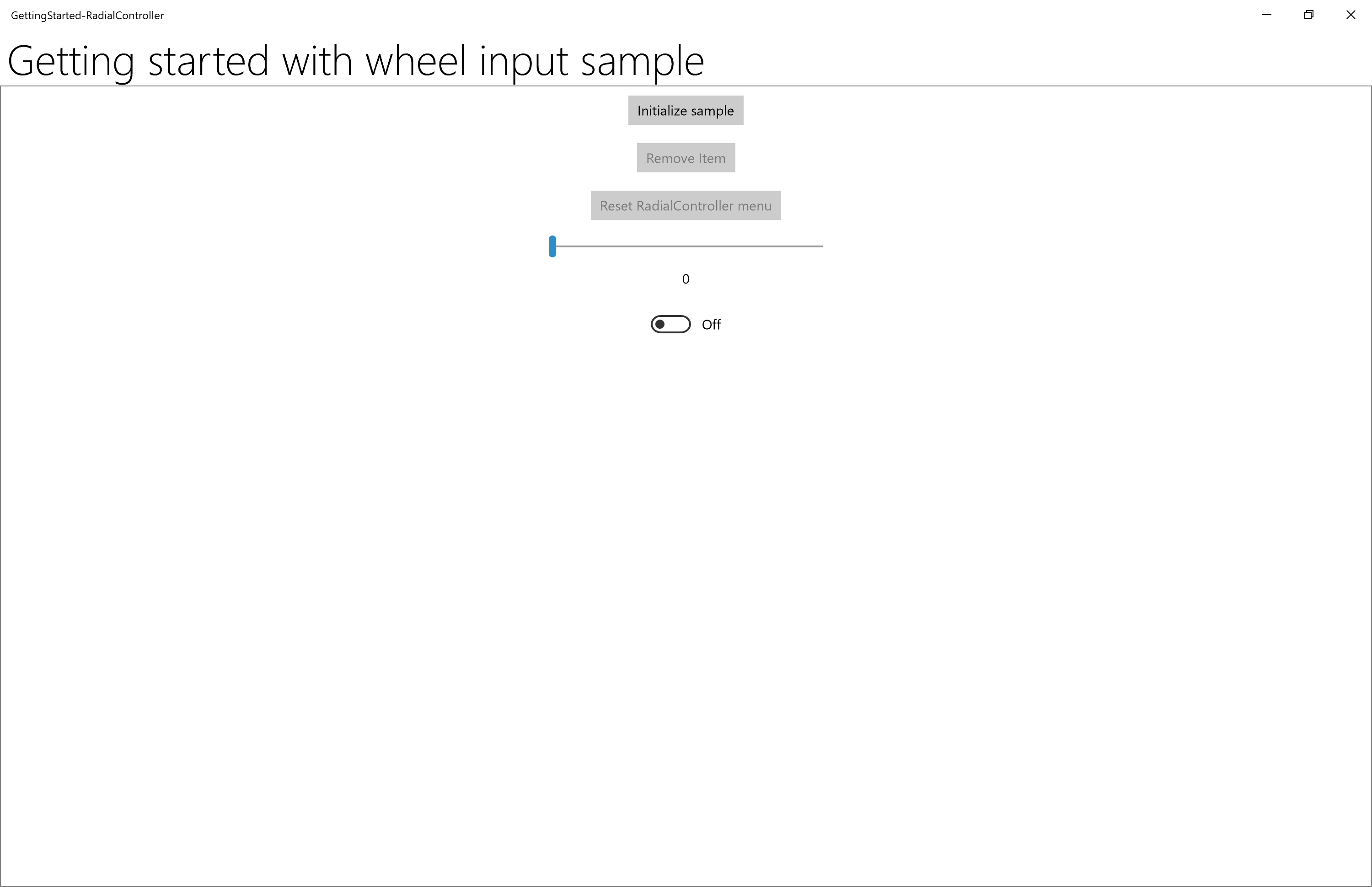 Interface do usuário básica do aplicativo de exemplo