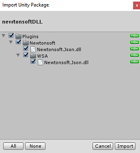 Importar os ativos Newtonsoft.Json