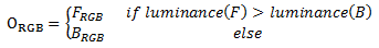 Fórmula matemática para um efeito de cor mais claro.