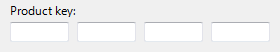 Captura de tela de uma caixa de texto Chave do produto (Product Key) 