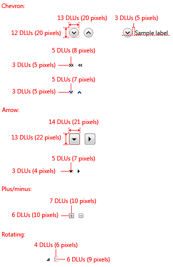 captura de tela do dimensionamento e do espaçamento recomendados 