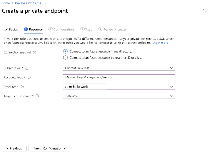 Criar um ponto de extremidade privado no portal do Azure