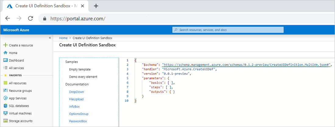 Mostrar sandbox