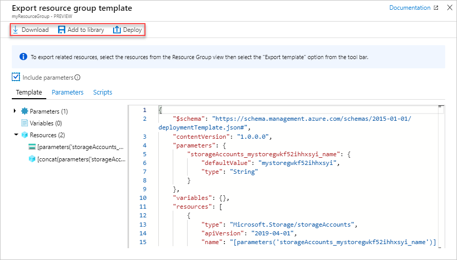 Captura de ecrã do modelo exportado apresentado no portal do Azure.