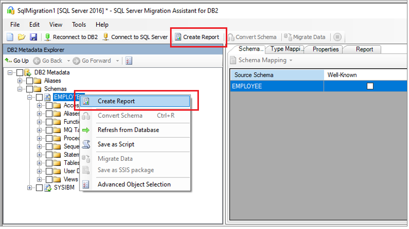 Screenshot that shows how to create a report.