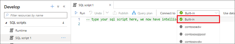 Habilite o script SQL para usar o ponto de extremidade SQL sem servidor no espaço de trabalho