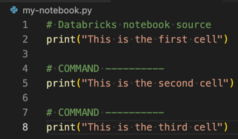 Um arquivo de código Python formatado como um bloco de anotações Databricks1