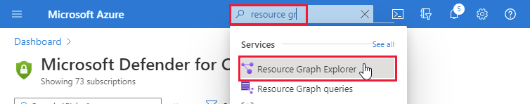 Iniciando a página de recomendação do Azure Resource Graph Explorer**