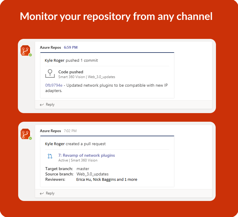 Aplicação Repositórios do Azure para Microsoft Teams.