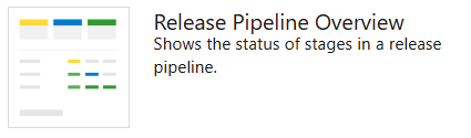 Captura de tela do widget Visão geral do pipeline de versão.