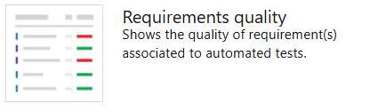 Captura de tela do widget Requisitos de qualidade.