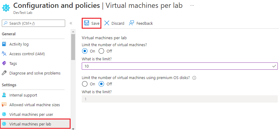 Captura de ecrã a mostrar Máquinas virtuais por laboratório.