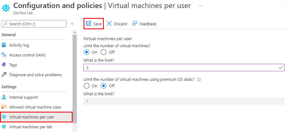 Captura de ecrã a mostrar Máquinas virtuais por utilizador.