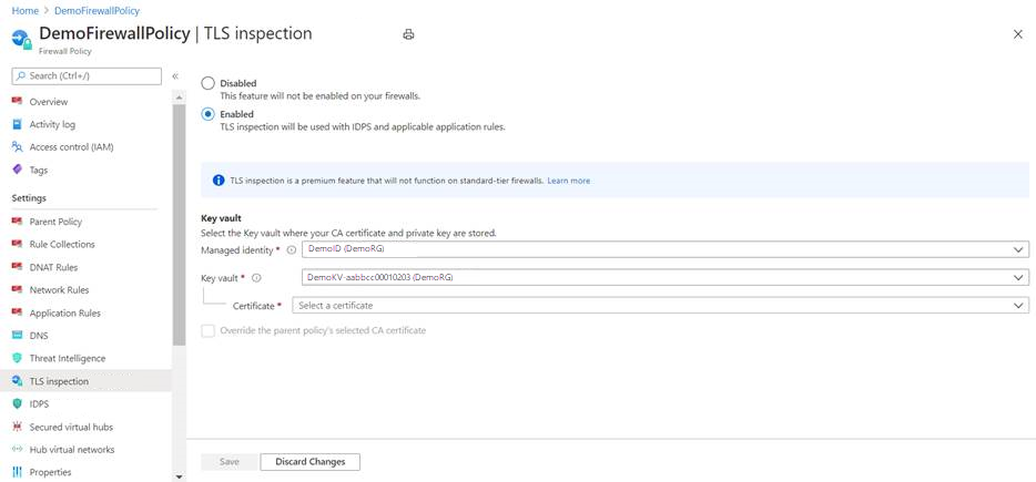 Diagrama de visão geral do Azure Firewall Premium