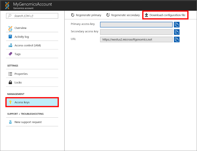 Baixar arquivo de configuração do Microsoft Genomics