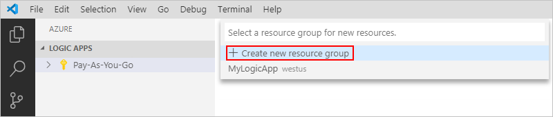 Criar um novo grupo de recursos do Azure